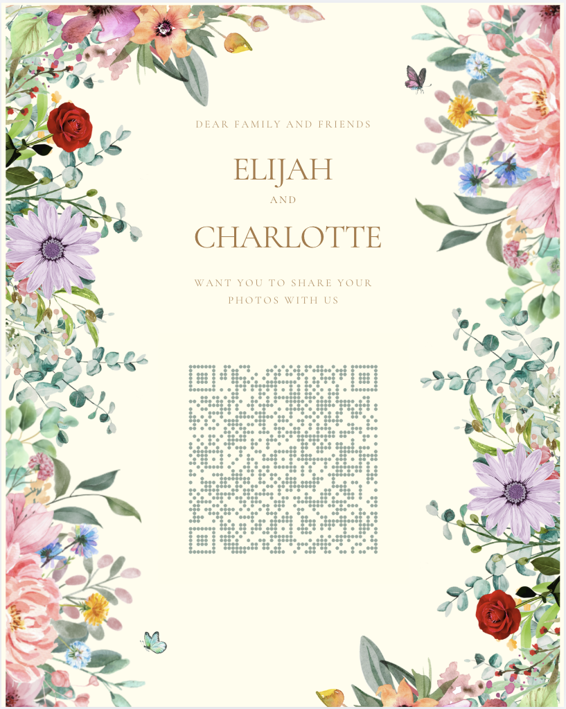 Example Mintforms floral QR poster design
